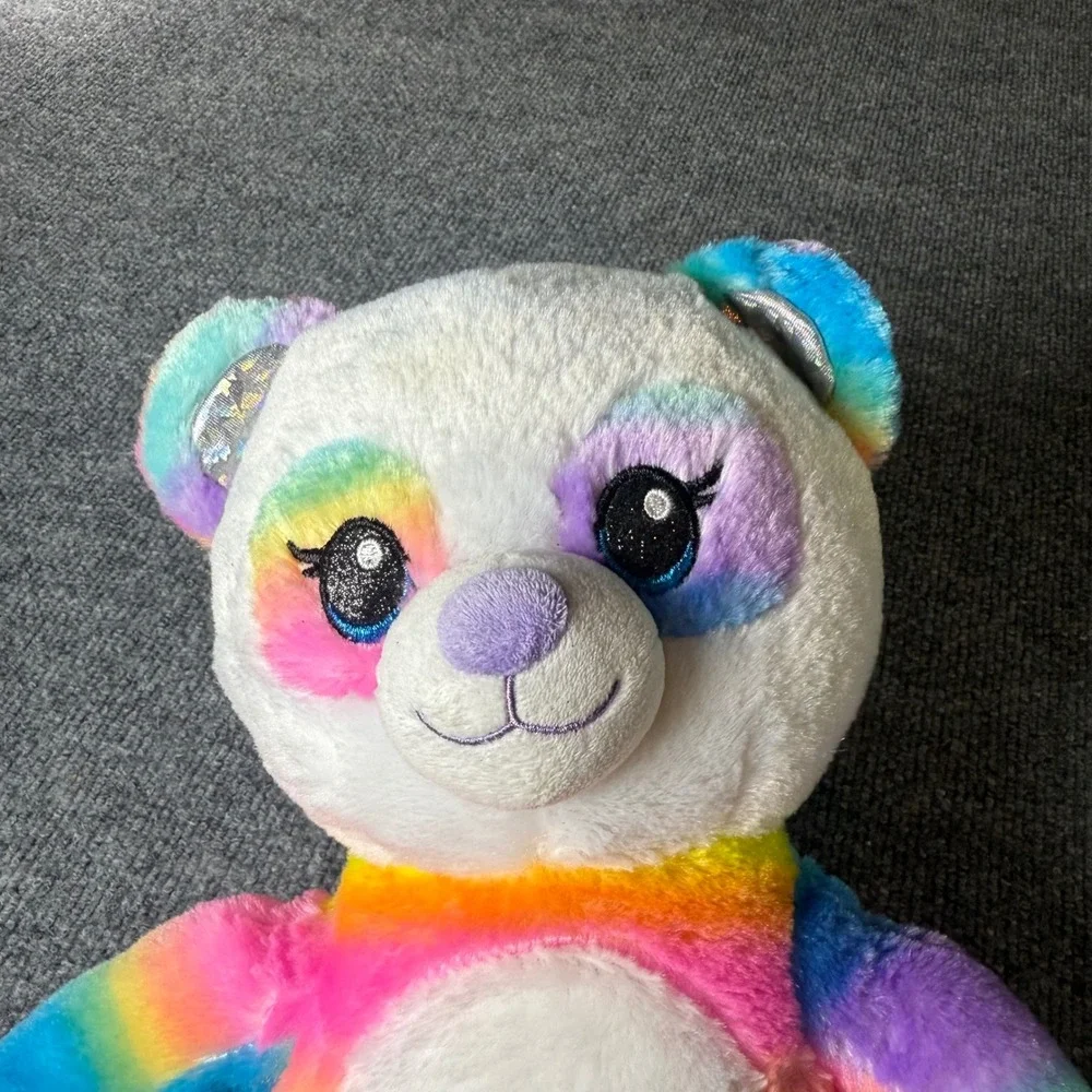 Build a Bear Rainbow‎ Panda Plush Stuffed Animal Toy BABW Colorful